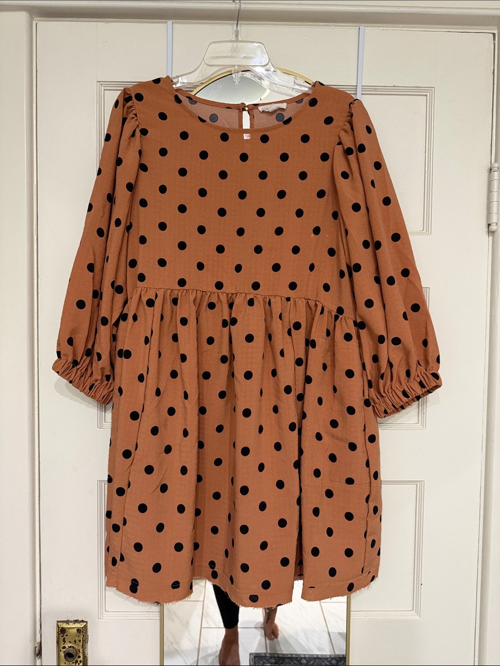Boutique polka dot babydoll dress